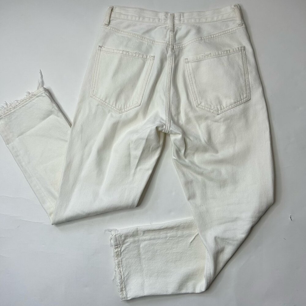 Agolde Jeans Womens Riley Size 27 White Denim Distressed High Rise Crop Designer - Picture 2 of 9